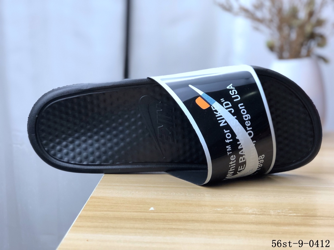 55！Nike OFF-WHITE x Nike BENASSI DUO ULTRA SLIDE 夏季休闲沙滩拖鞋！56st-9-0412