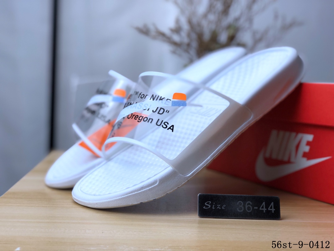 55！Nike OFF-WHITE x Nike BENASSI DUO ULTRA SLIDE 夏季休闲沙滩拖鞋！56st-9-0412