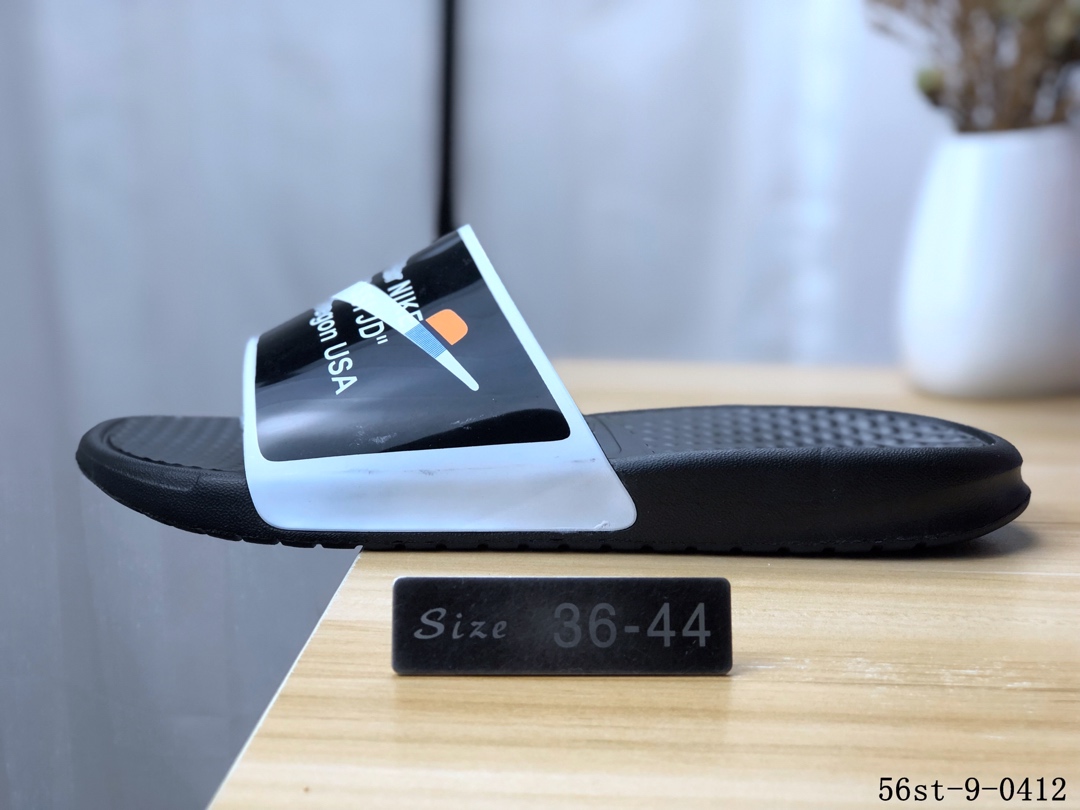 55！Nike OFF-WHITE x Nike BENASSI DUO ULTRA SLIDE 夏季休闲沙滩拖鞋！56st-9-0412