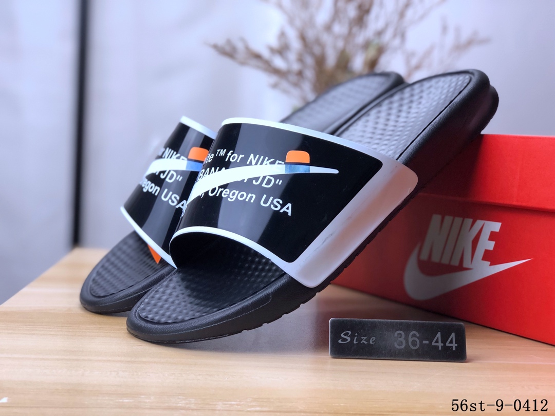 55！Nike OFF-WHITE x Nike BENASSI DUO ULTRA SLIDE 夏季休闲沙滩拖鞋！56st-9-0412