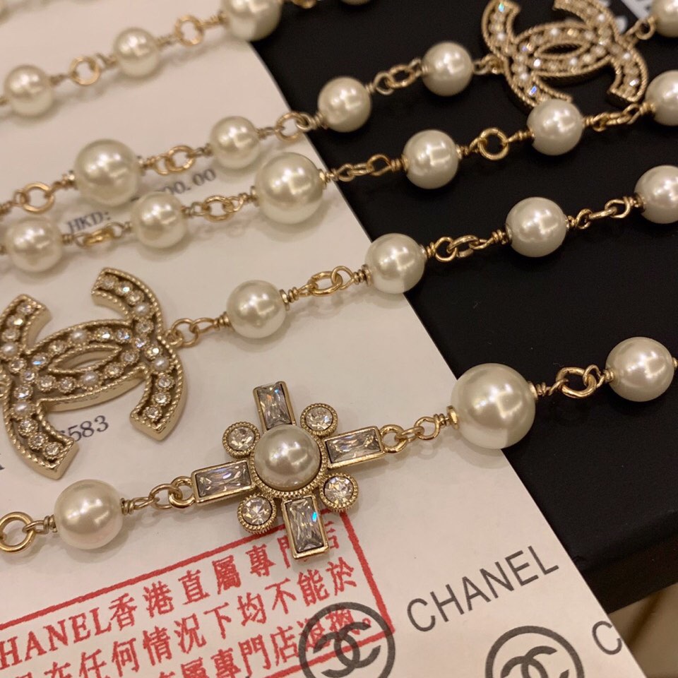 秋冬毛衣链Chanel毛衣链小香大小珍珠链原单狠货进出专柜无压力代购级别ch@nel香奈儿经典喷砂质感原