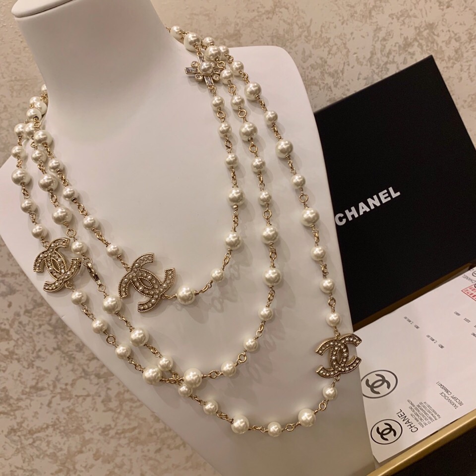 秋冬毛衣链Chanel毛衣链小香大小珍珠链原单狠货进出专柜无压力代购级别ch@nel香奈儿经典喷砂质感原