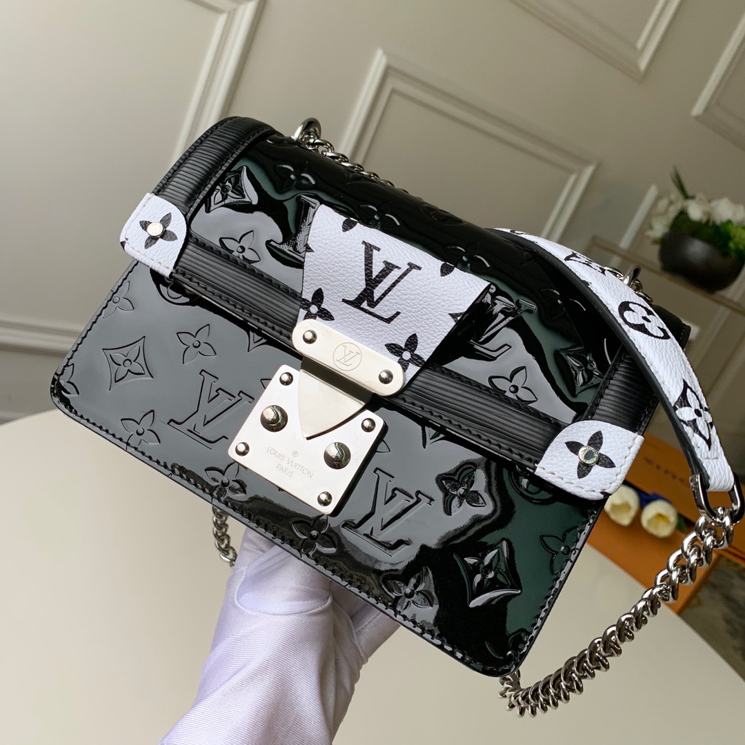 Louis Vuitton LV Wynwood Bags Handbags Black White Monogram Canvas Patent Leather Summer Collection