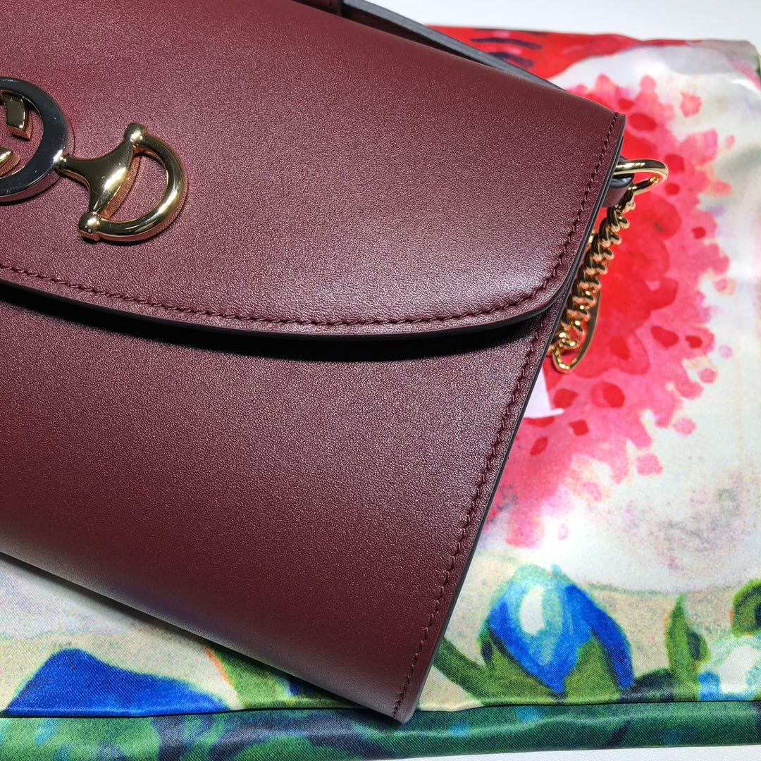 GUCCI古驰马衔扣1955系列平纹单肩斜挎包572375