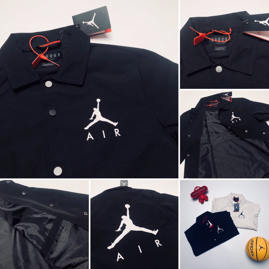 115 19年海外爆款 Nike Air Jordan Jumpman Coaches Jacket/乔丹后背飞人大logo情侣款教练夹克