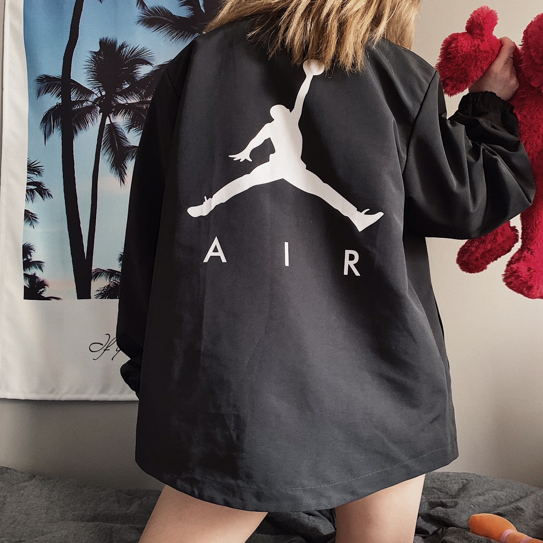 115 19年海外爆款 Nike Air Jordan Jumpman Coaches Jacket/乔丹后背飞人大logo情侣款教练夹克