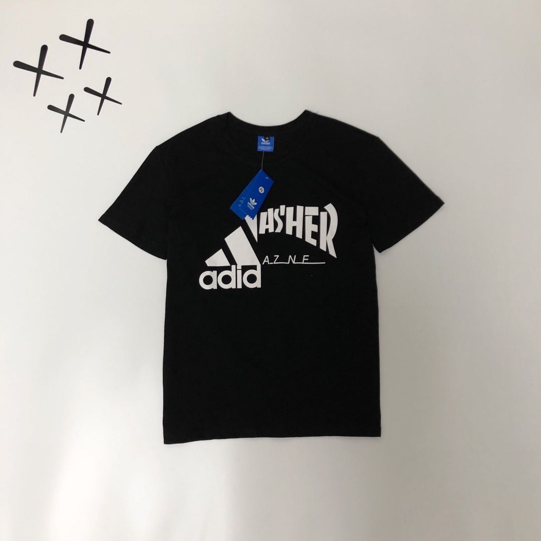 55 Adidas x Thrasher 合作款短袖  纯棉面料  可配情侣