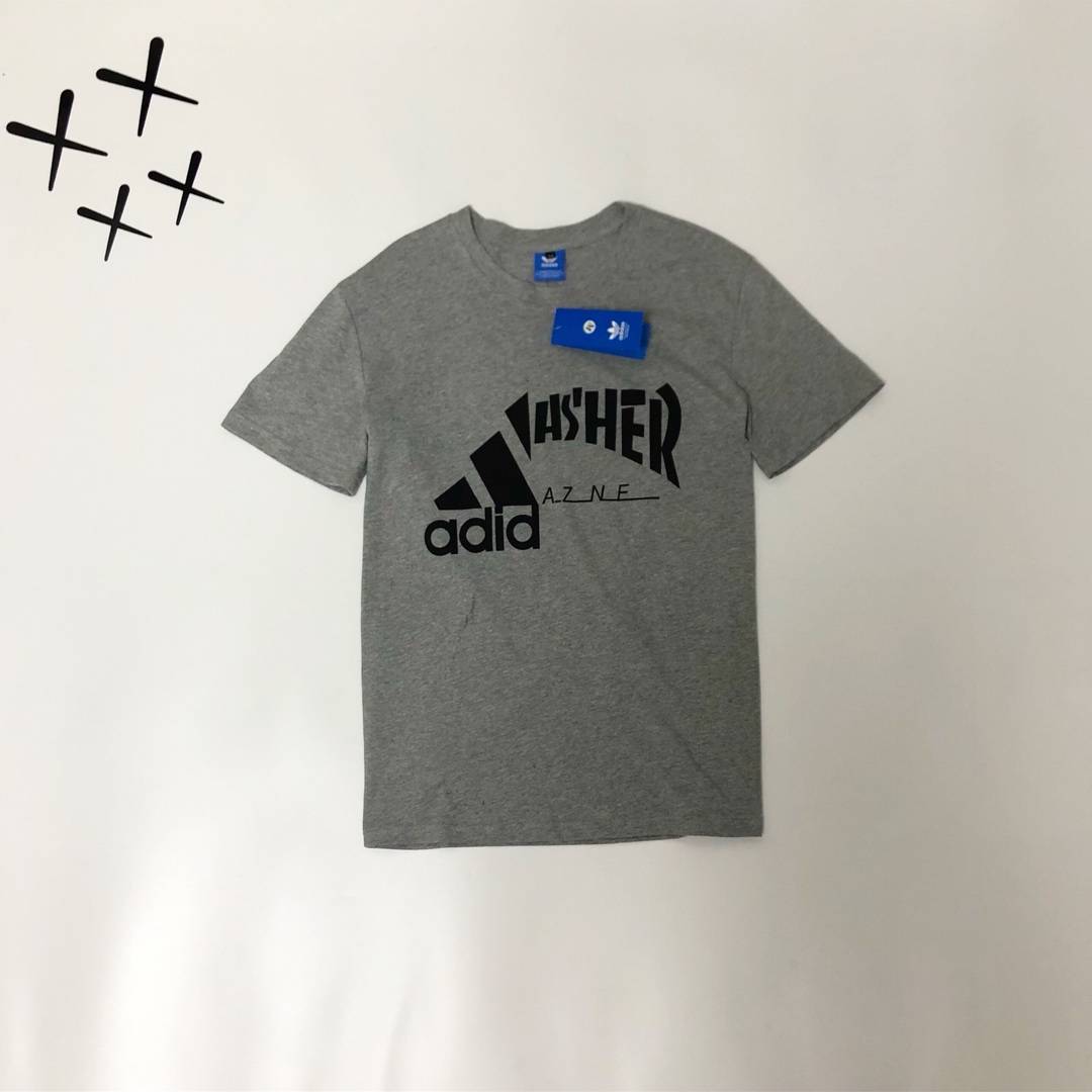 55 Adidas x Thrasher 合作款短袖  纯棉面料  可配情侣