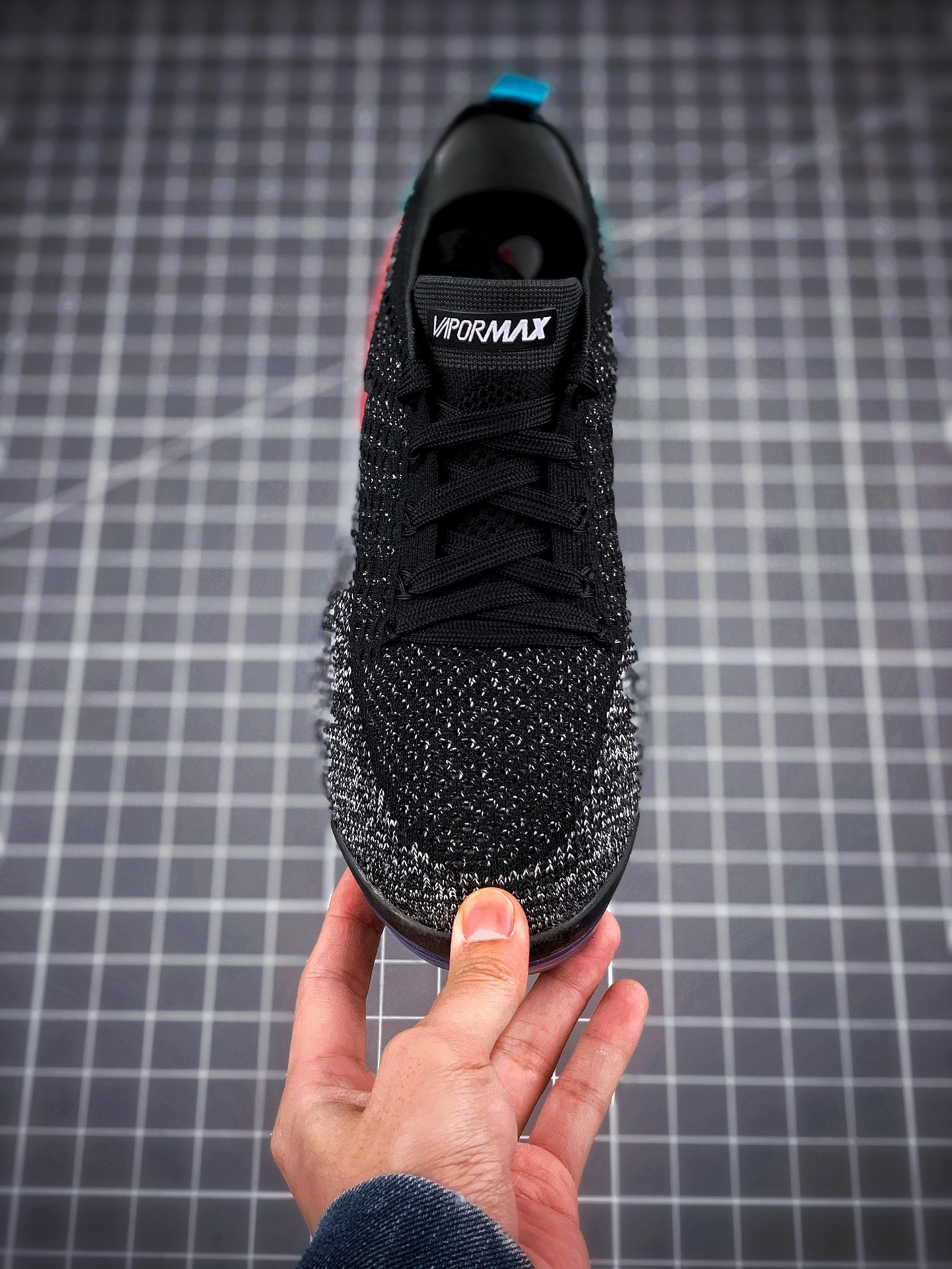 150携手工厂福利套现  强力输出  Nike Air VaporMax Flyknit 2.0 2018二代大气垫 “黑蓝紫” 真实气垫冲压 脚感完美