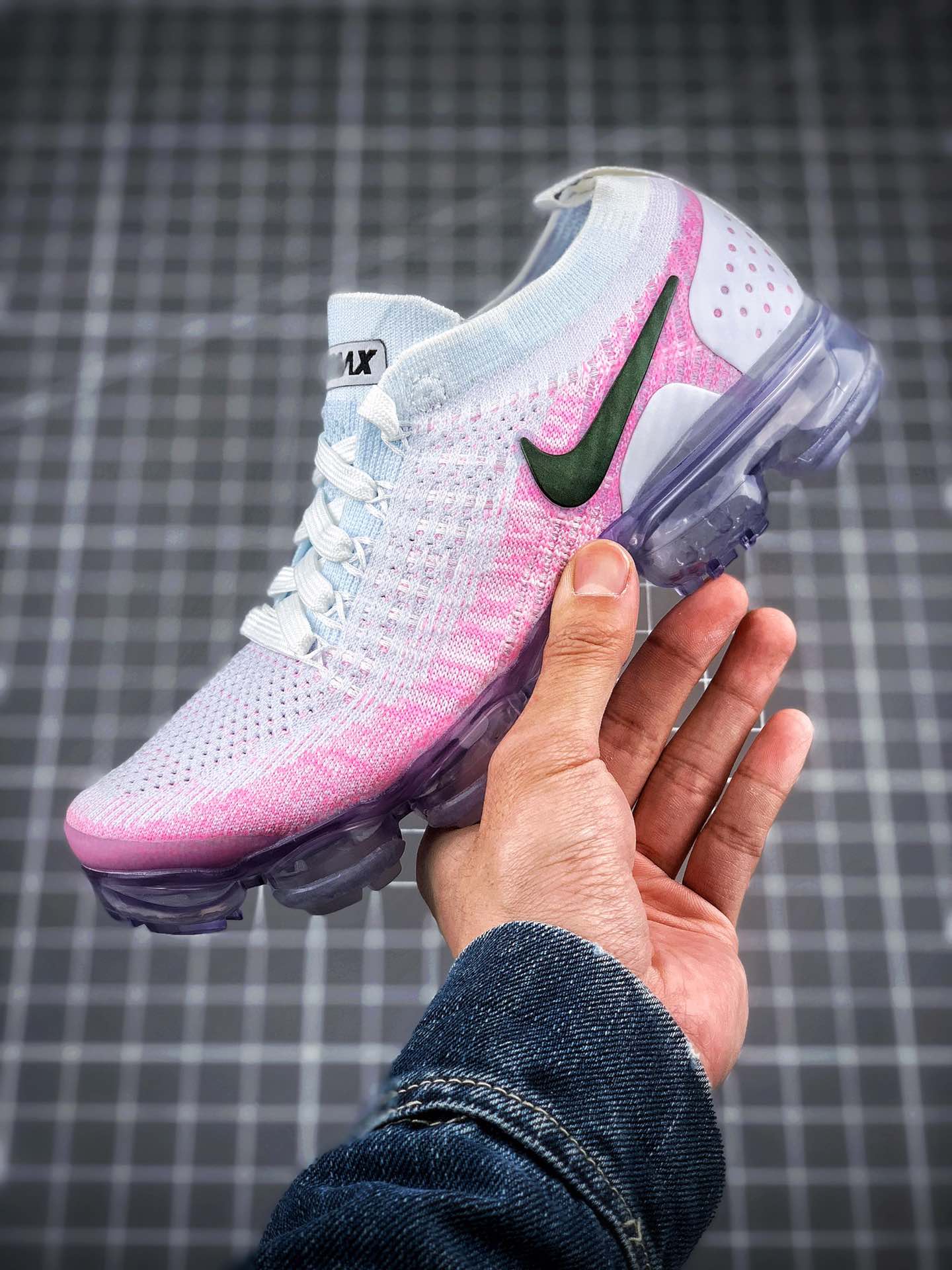 150携手工厂福利套现  强力输出  Nike Air VaporMax Flyknit 2.0 2018二代大气垫 “白粉” 真实气垫冲压
