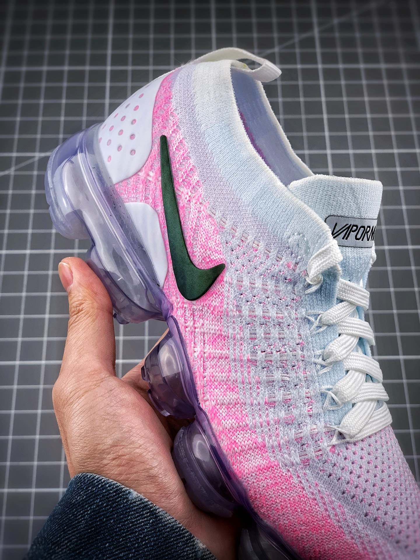 150携手工厂福利套现  强力输出  Nike Air VaporMax Flyknit 2.0 2018二代大气垫 “白粉” 真实气垫冲压
