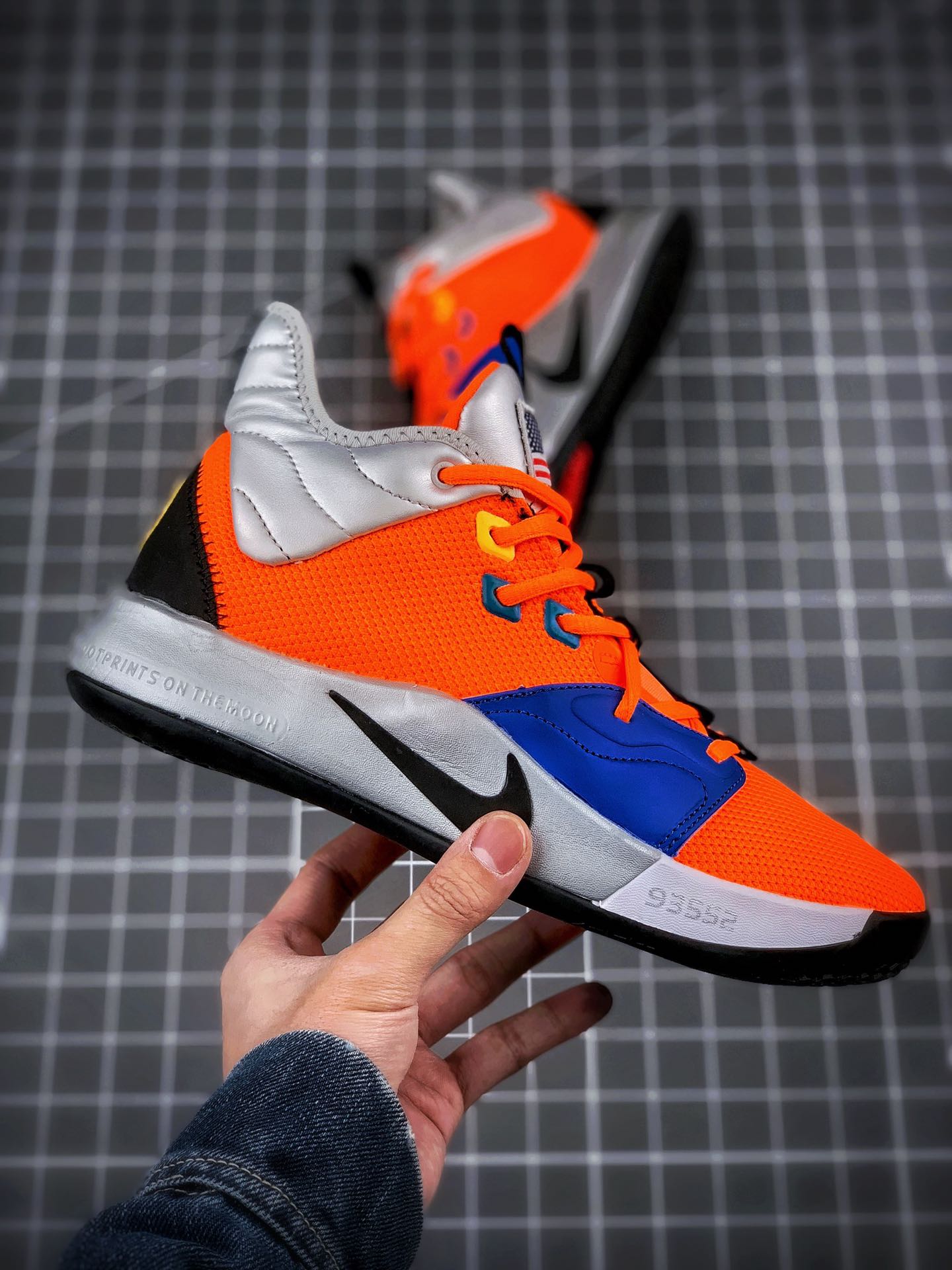 220Nike PG3 NASA EP 保罗乔治三代宇航员联名配色 原盒原标 zoom前掌气垫前掌包裹侧翼采用磨砂皮革CI2667-800