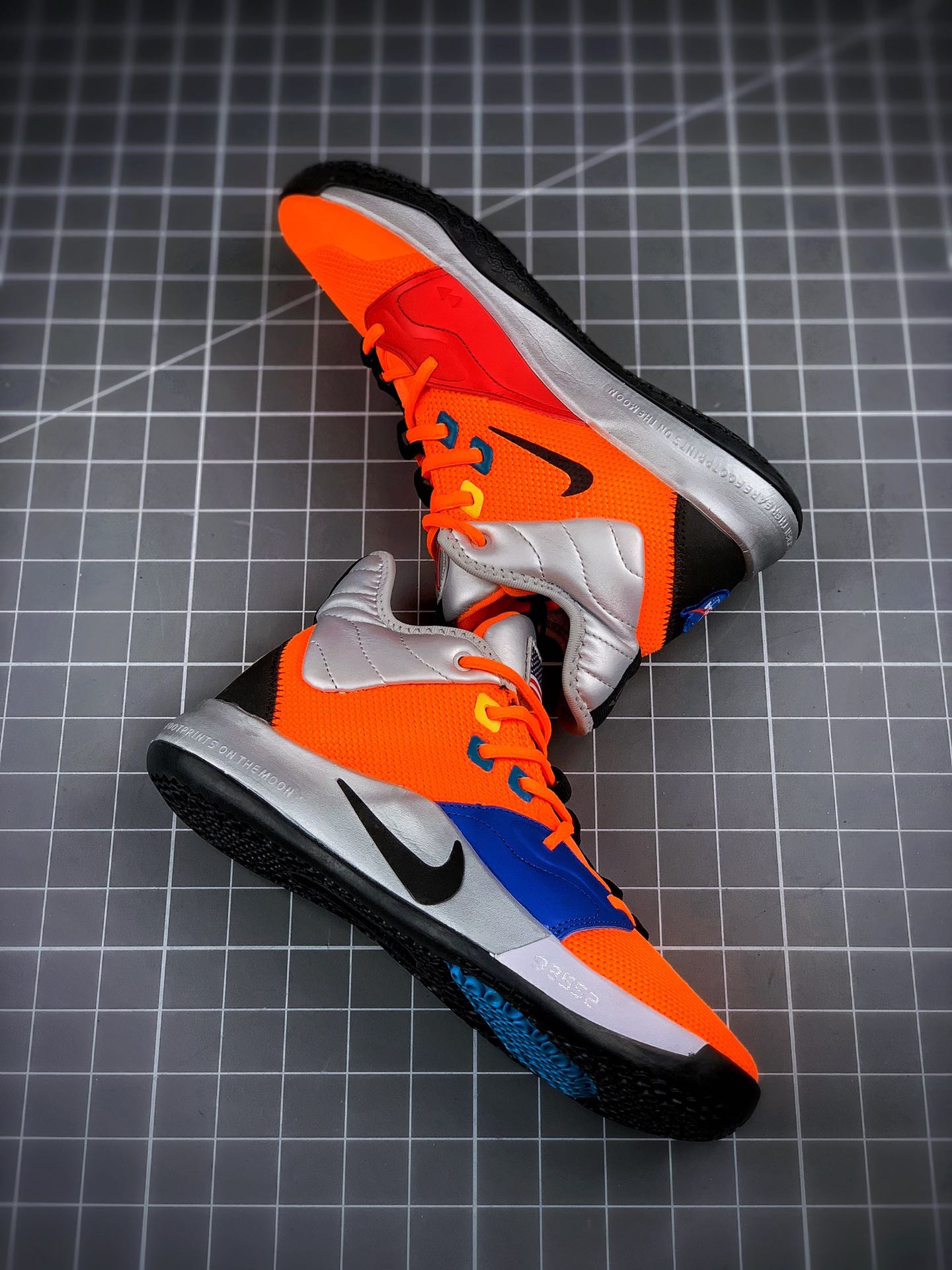 220Nike PG3 NASA EP 保罗乔治三代宇航员联名配色 原盒原标 zoom前掌气垫前掌包裹侧翼采用磨砂皮革CI2667-800