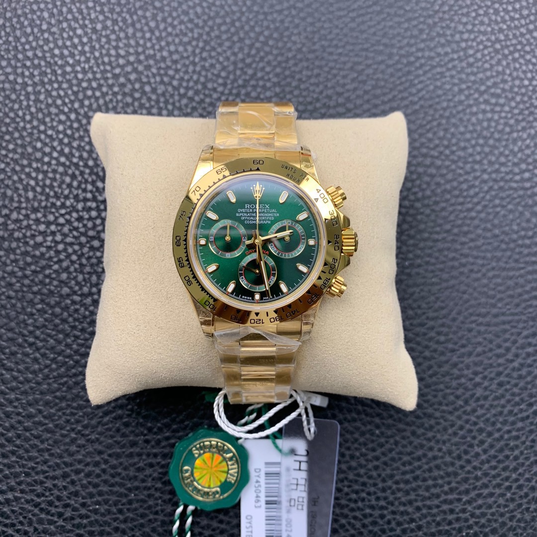 NO:154018,Rolex Ditona Green Gold Men's Watch, Rolex19860909劳力士迪通拿绿金男款腕表,,rolex,Watch
