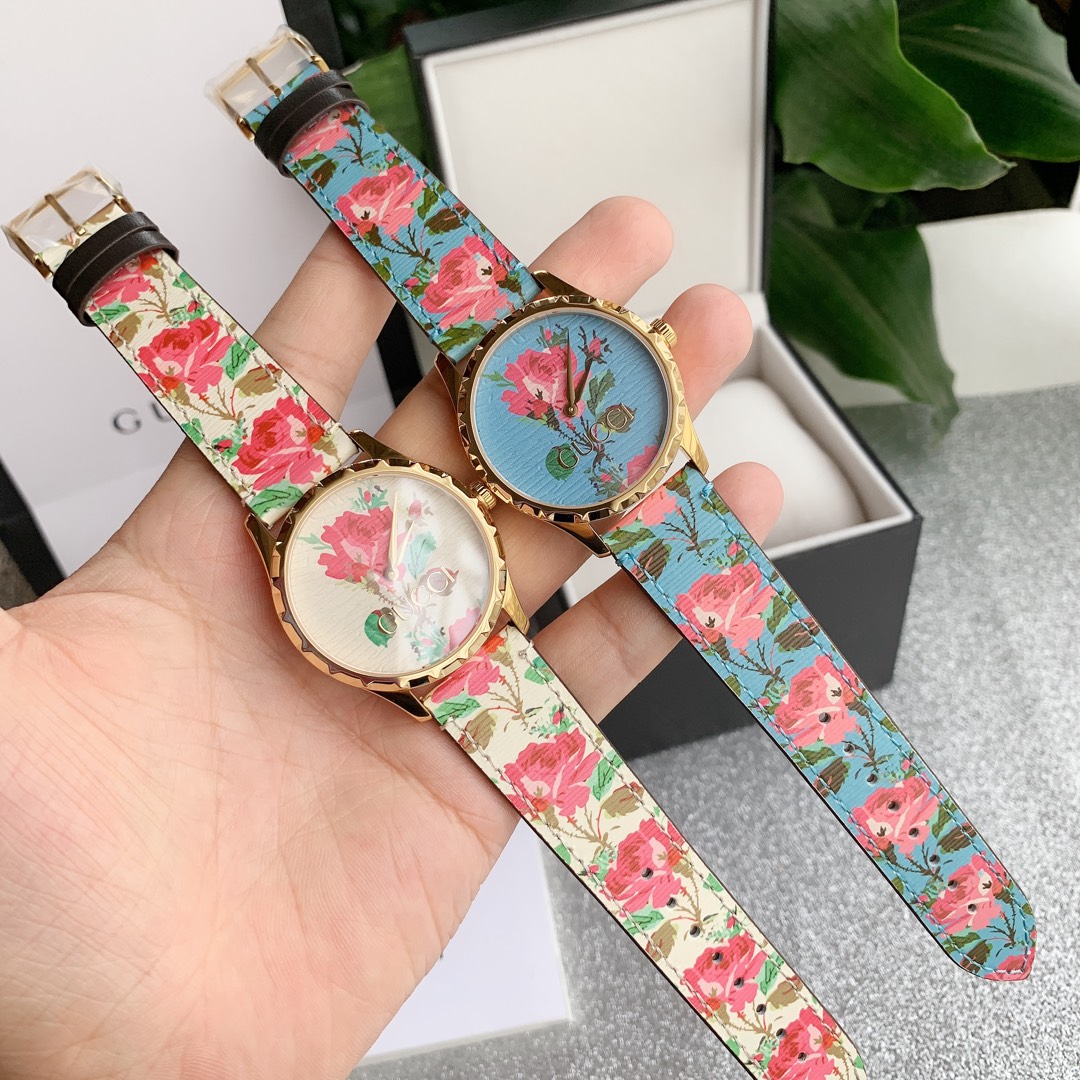 NO:156683,Batch: Original box: 30 Original order for channel goods!  The latest Gucci model is shipped!  The watch belongs to the G-Timeless series and is printed with a floral theme. Gucci's special spring gift, brightly colored floral patterns are particularly beautiful and dazzling against the backdrop of the leather dial. The gorgeous flower clusters bloom forever, meaning love and beauty. I hope that lovers in the world will finally get married. The overall design of the dial and strap is also another major breakthrough for Gucci. ETA quartz movement, waterproof performance of 5 ATM (160 feet/50 meters). It can be adjusted between 150 and 192 mm according to the wrist size, and the watch size is 38mm!  !  !  ,gucci,gucci19860909批: 原盒:30 渠道货原单！古驰最新款出货了！ 该腕表属于G-Timeless系列,印有花卉主题.Gucci春季特别献礼,色彩明亮的花卉图案在皮革表盘衬托下格外美丽耀眼.绚丽花簇恒久绽放,寓意爱与美好,愿天下有情人终成眷属,表盘和表带整体设计,也是Gucci又一大突破.ETA石英机芯,防水性能5 ATM (160英尺/50米).可根据手腕尺寸在150到192毫米之间调节,腕表尺寸38mm！！！,,gucci,gucci,Watch
