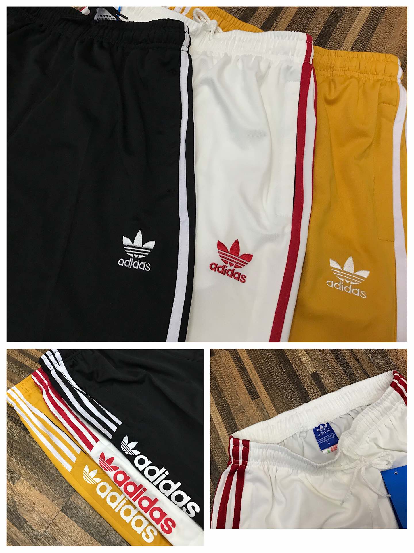 65 Adidas/阿迪达斯三叶草糖果色系情侣款五分裤  经典的三道杠加前面小Logo刺绣   标志性字母logo