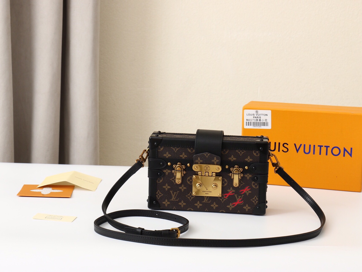 Louis Vuitton LV Petite Malle Handbags Crossbody & Shoulder Bags Orange Red Monogram Canvas Fashion M40273