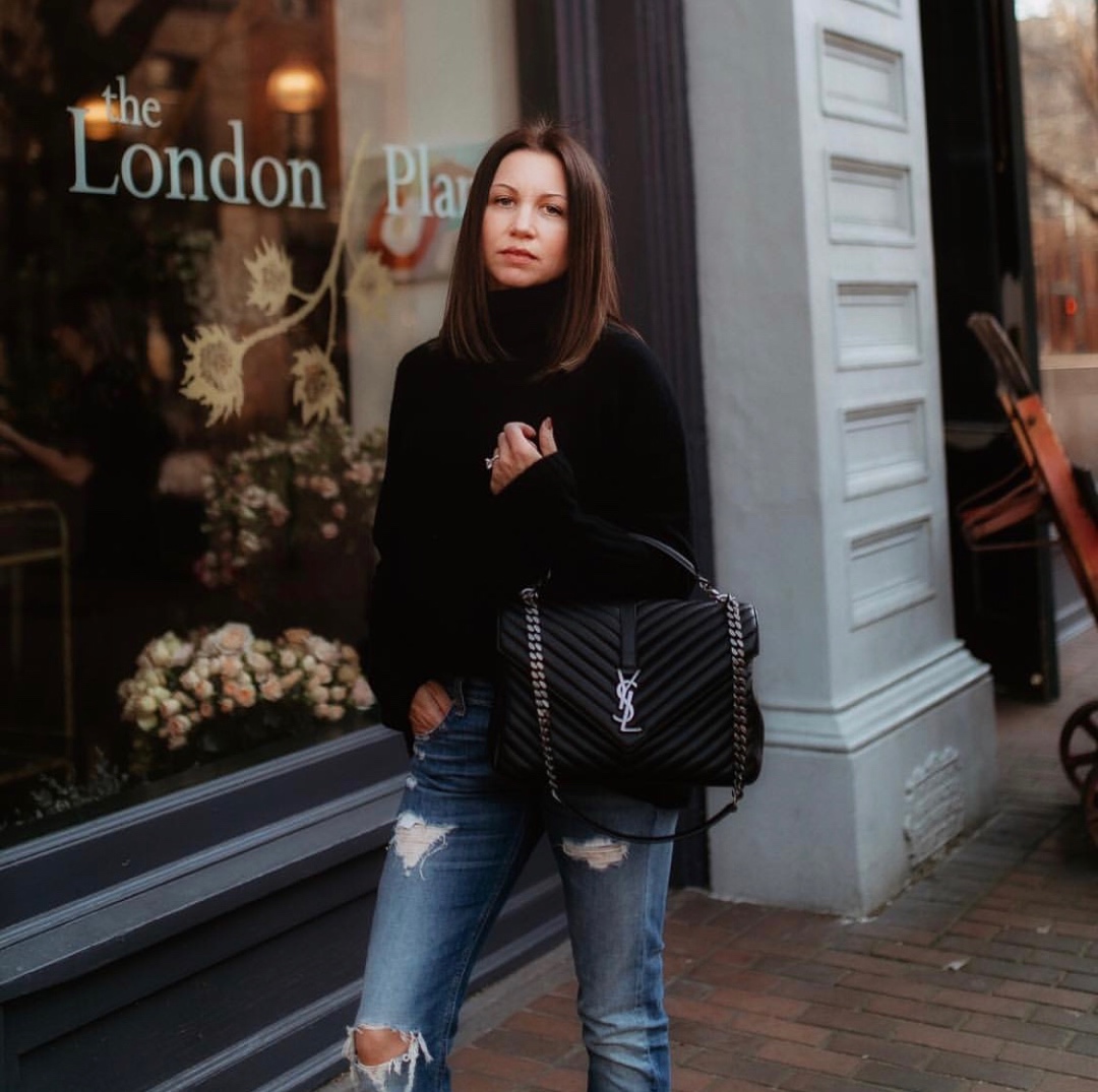 Saint laurent Ysl Monogram college_32cm黑色银扣392738