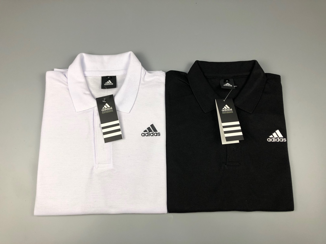 60 Adidas阿迪达斯2019夏季商务POLO立领休闲T恤，透气舒爽面料，简单的小logo