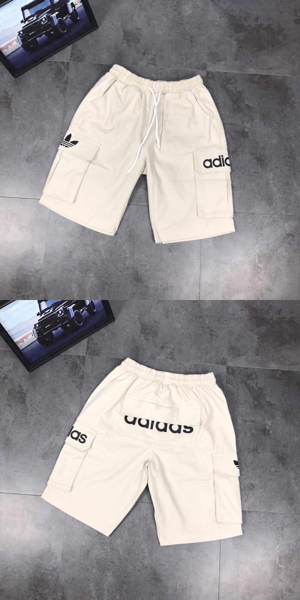 75 Adidas/阿迪达斯三叶草印花休闲工装短裤