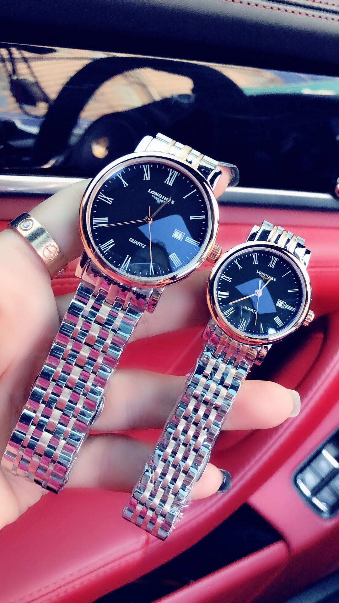 Longines Elegant الساعات وردة . روز الذهب العام للرجال والنساء كامل الصلب Quartz Movement