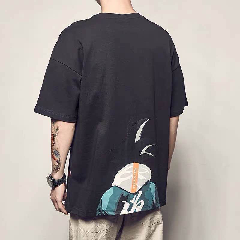 60 NIKE-ow联名 背后悟空T恤 卡通风格，黑白两色