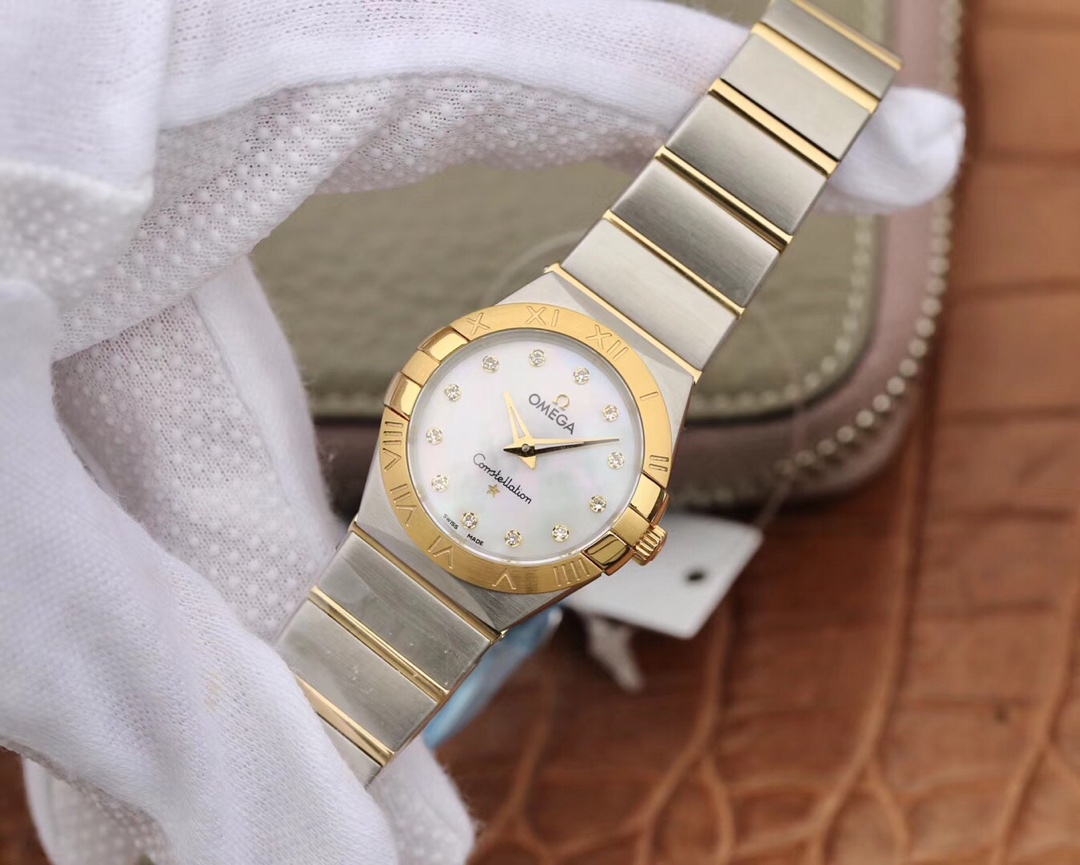 Omega TW欧米茄女款星座系列27mm石英腕表 ，每个零件都是原装 开模