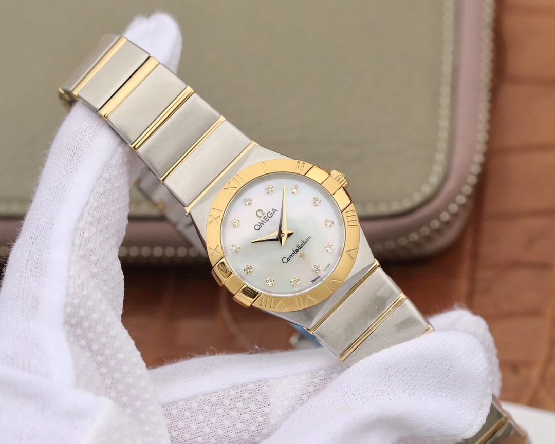 Omega TW欧米茄女款星座系列27mm石英腕表 ，每个零件都是原装 开模