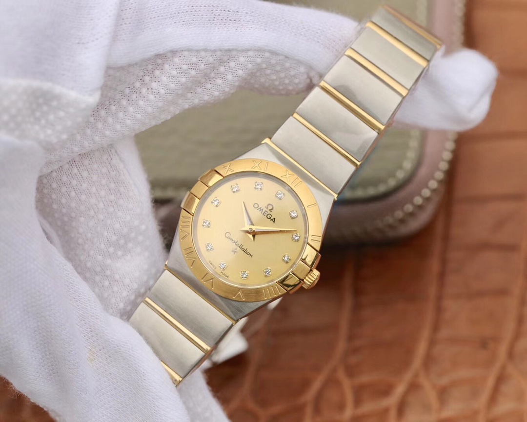Omega TW欧米茄女款星座系列27mm石英腕表 ，每个零件都是原装 开模