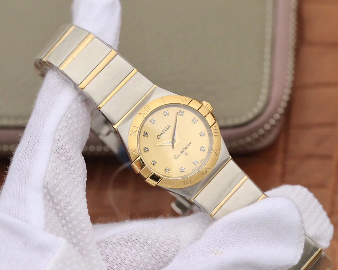 Omega TW欧米茄女款星座系列27mm石英腕表 ，每个零件都是原装 开模