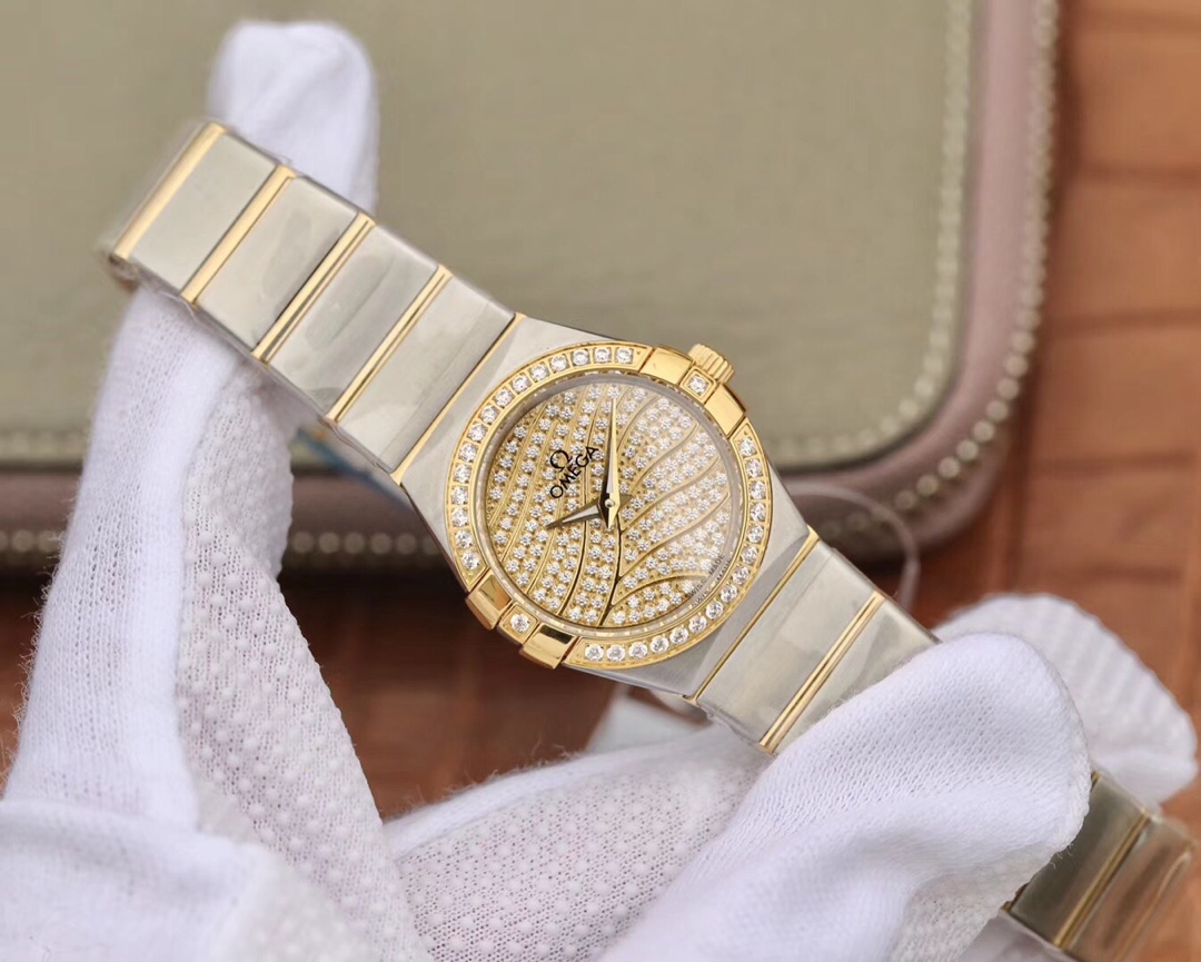 Omega TW欧米茄女款星座系列27mm石英腕表 ，每个零件都是原装 开模
