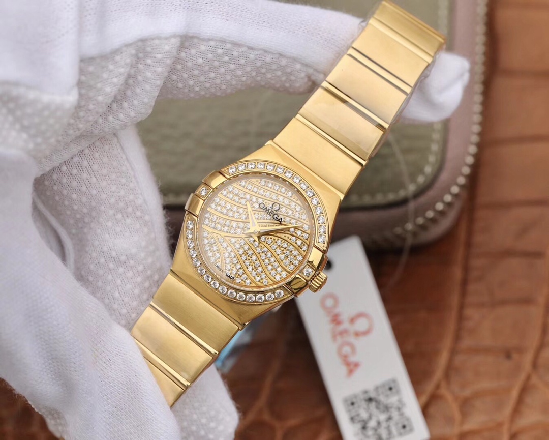 Omega TW欧米茄女款星座系列27mm石英腕表 ，每个零件都是原装 开模
