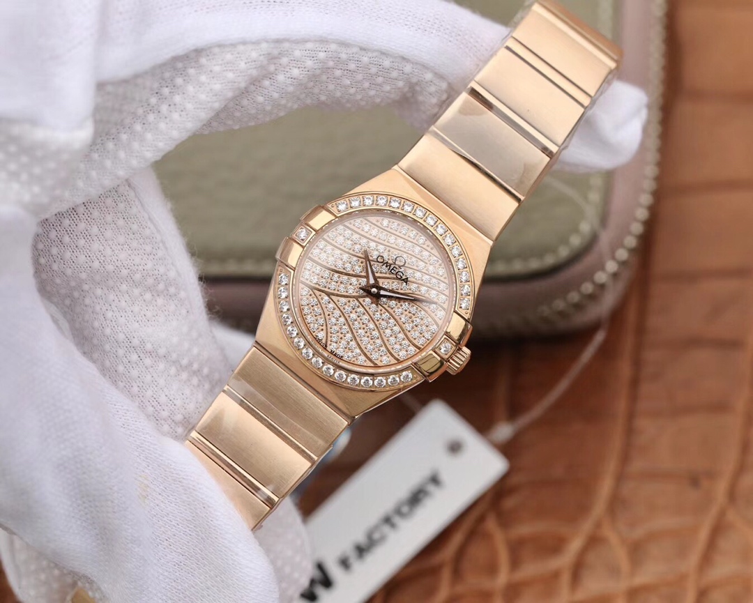 Omega TW欧米茄女款星座系列27mm石英腕表 ，每个零件都是原装 开模