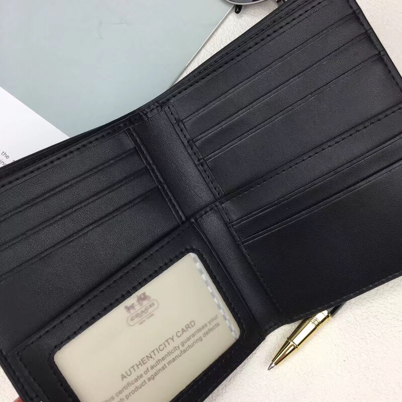 Luxury Coach Leather Wallet: Model 74586, Unbuttoned, Two-Story Cow Skin, 11×9.5cm. - 图片 6