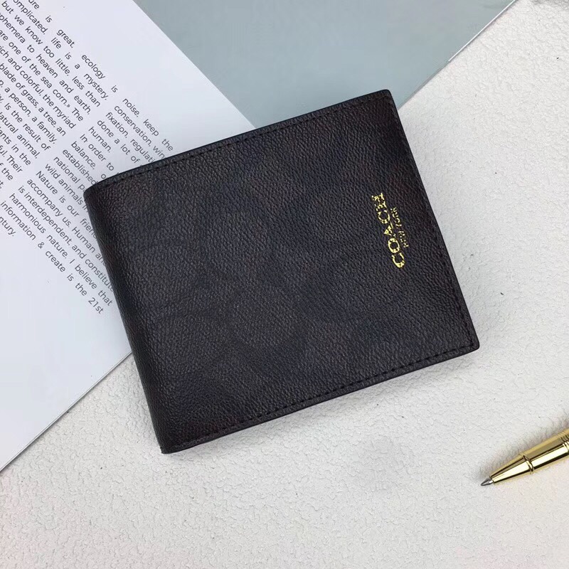 Luxury Coach Leather Wallet: Model 74586, Unbuttoned, Two-Story Cow Skin, 11×9.5cm. - 图片 4