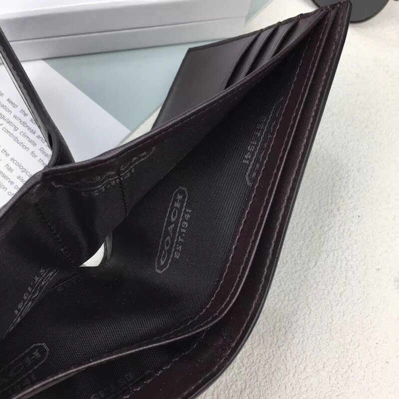 Luxury Coach Leather Wallet: Model 74586, Unbuttoned, Two-Story Cow Skin, 11×9.5cm. - 图片 9