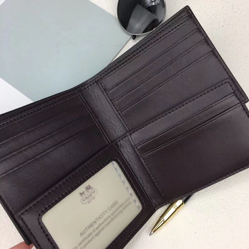 Luxury Coach Leather Wallet: Model 74586, Unbuttoned, Two-Story Cow Skin, 11×9.5cm. - 图片 7