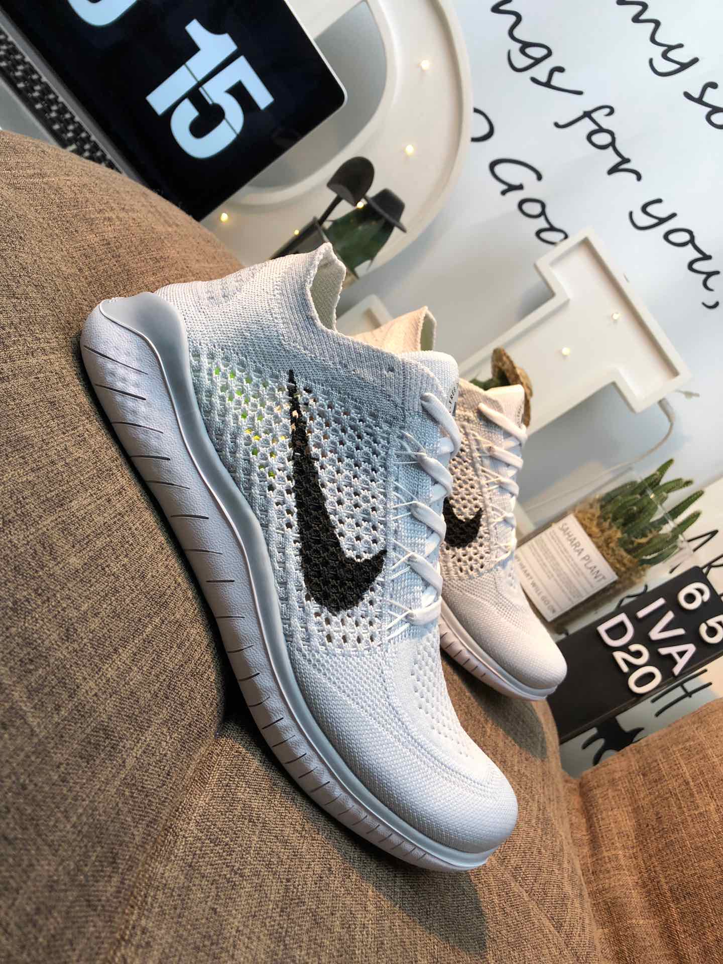 120Nike Free RN Flyknit 2018 赤足5.0 针织镂空鞋面 二代轻跑鞋 36-45