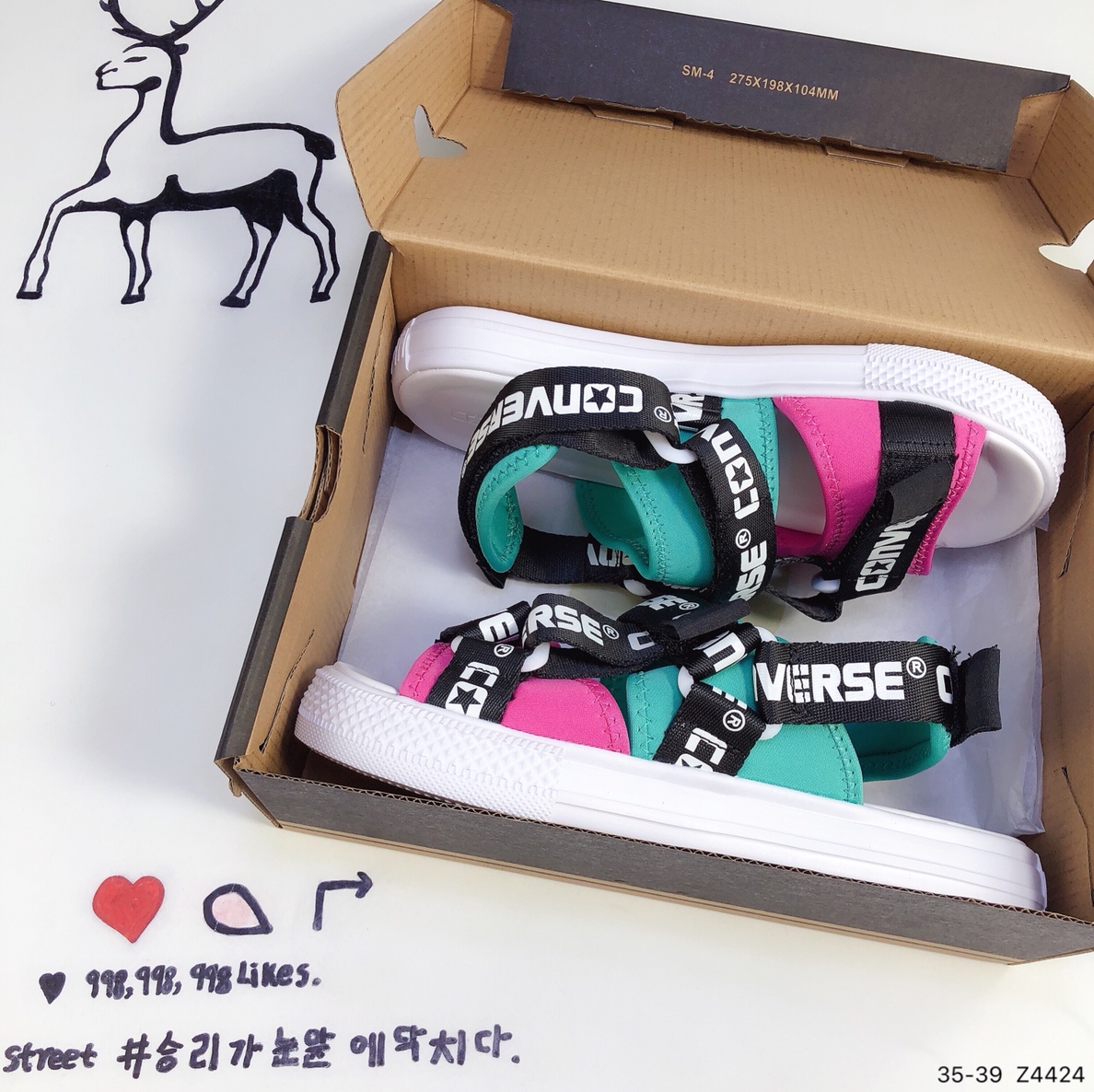 140 日本限定，男女百搭轻量材质 CONVERSE CV SANDAL STRAP 魔术贴可调节潮流匡威凉鞋拖鞋