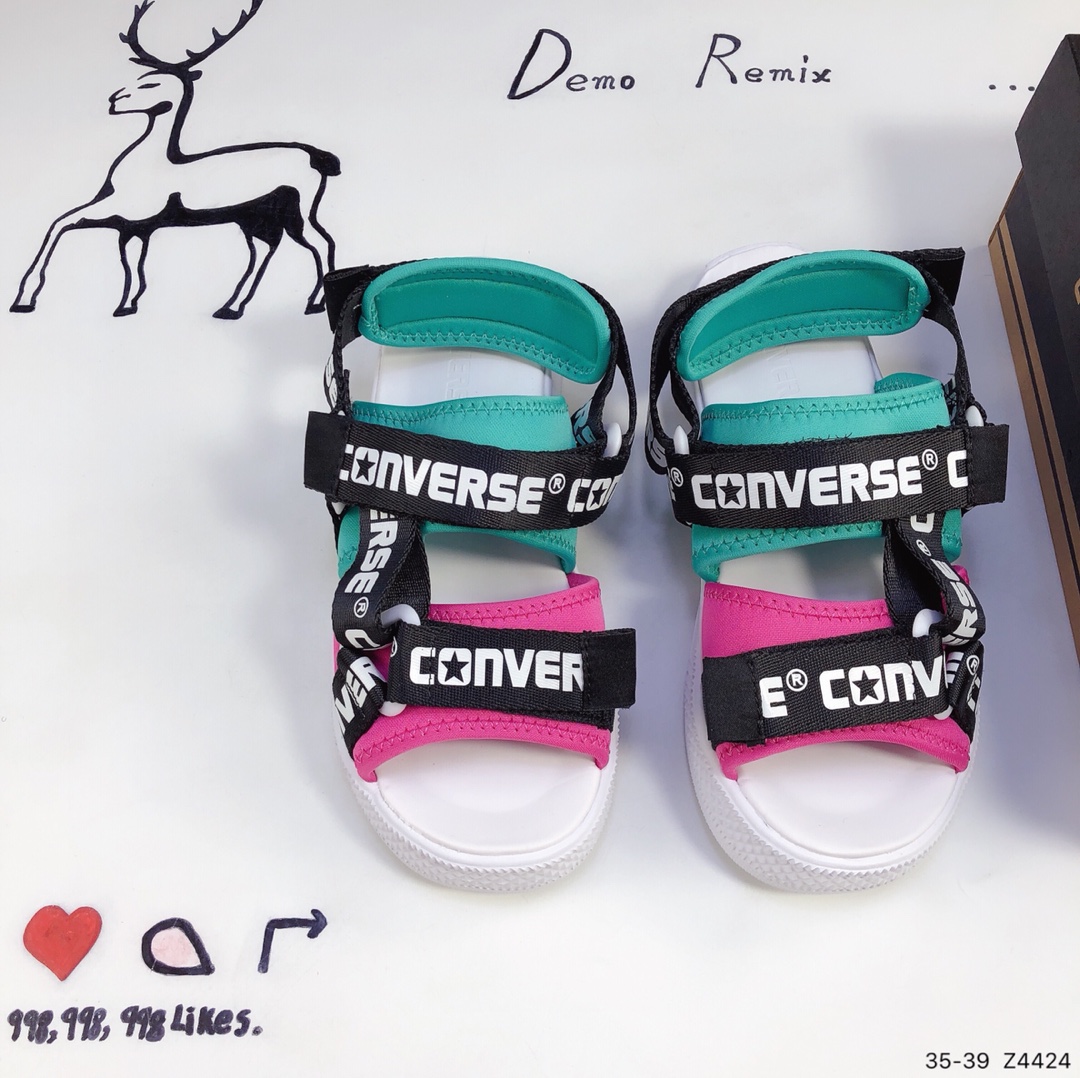 140 日本限定，男女百搭轻量材质 CONVERSE CV SANDAL STRAP 魔术贴可调节潮流匡威凉鞋拖鞋