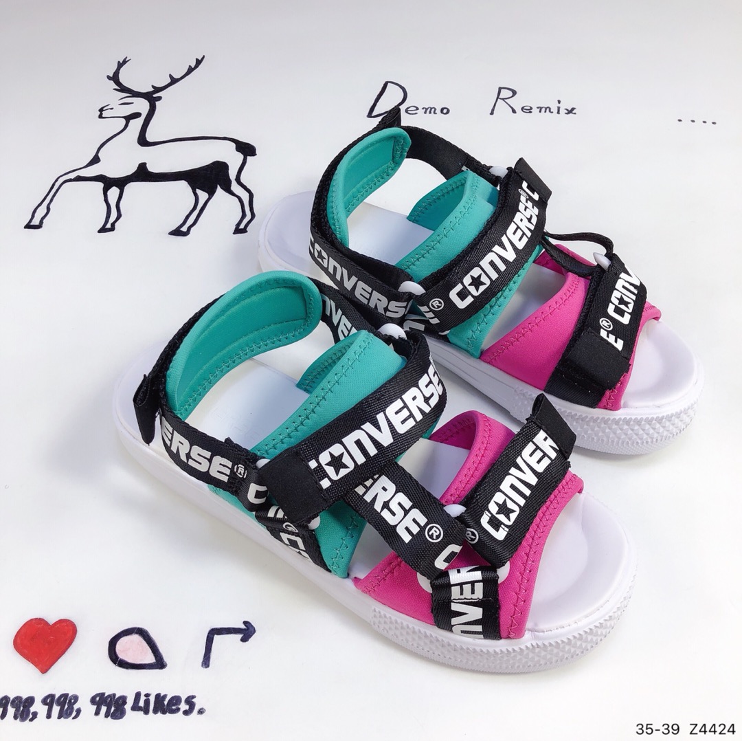 140 日本限定，男女百搭轻量材质 CONVERSE CV SANDAL STRAP 魔术贴可调节潮流匡威凉鞋拖鞋