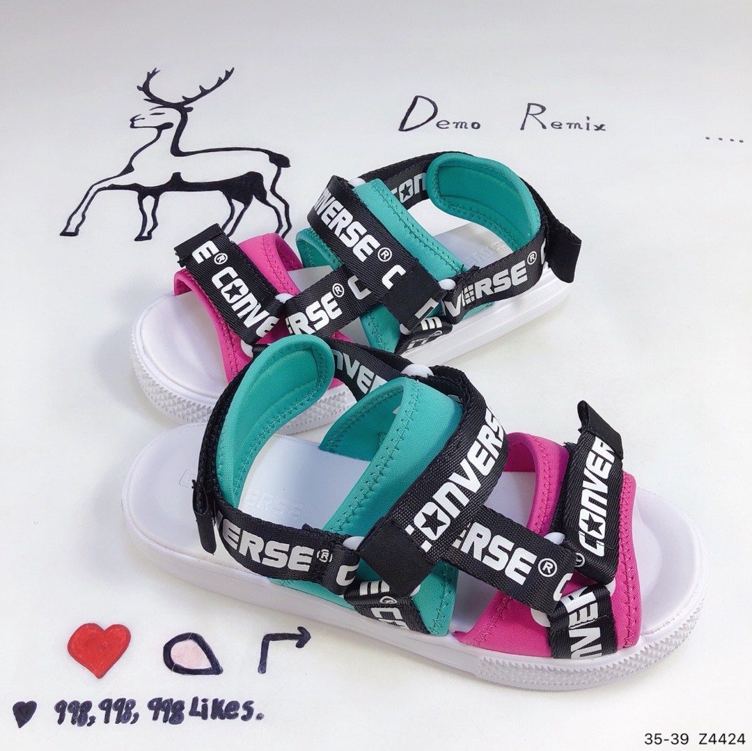 140 日本限定，男女百搭轻量材质 CONVERSE CV SANDAL STRAP 魔术贴可调节潮流匡威凉鞋拖鞋