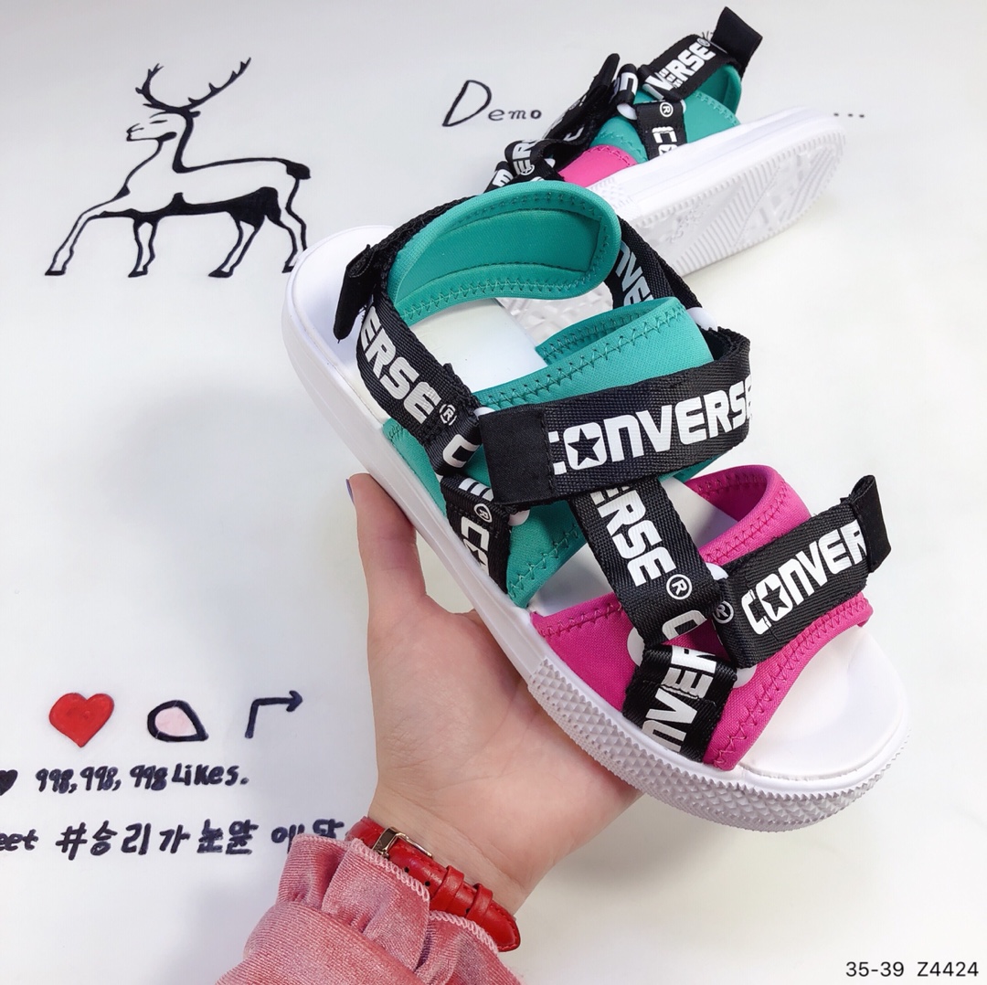 140 日本限定，男女百搭轻量材质 CONVERSE CV SANDAL STRAP 魔术贴可调节潮流匡威凉鞋拖鞋