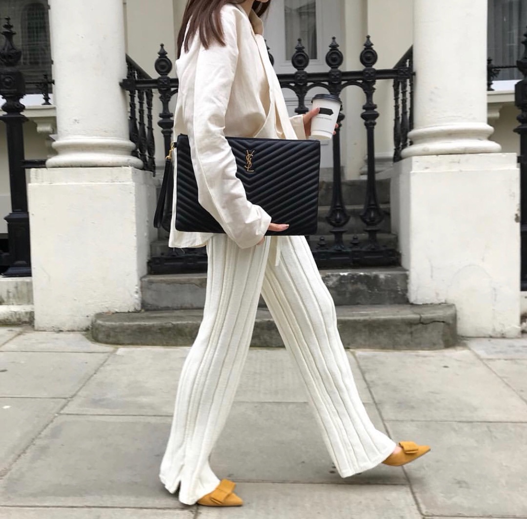 YSL MONOGRAM 36CM 大号手包 440222黑色/金扣