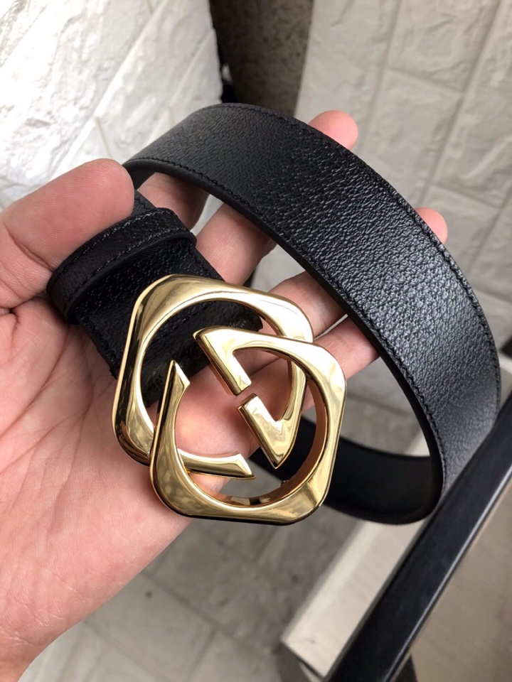 配全套包装盒古驰原单头层小牛皮腰带采