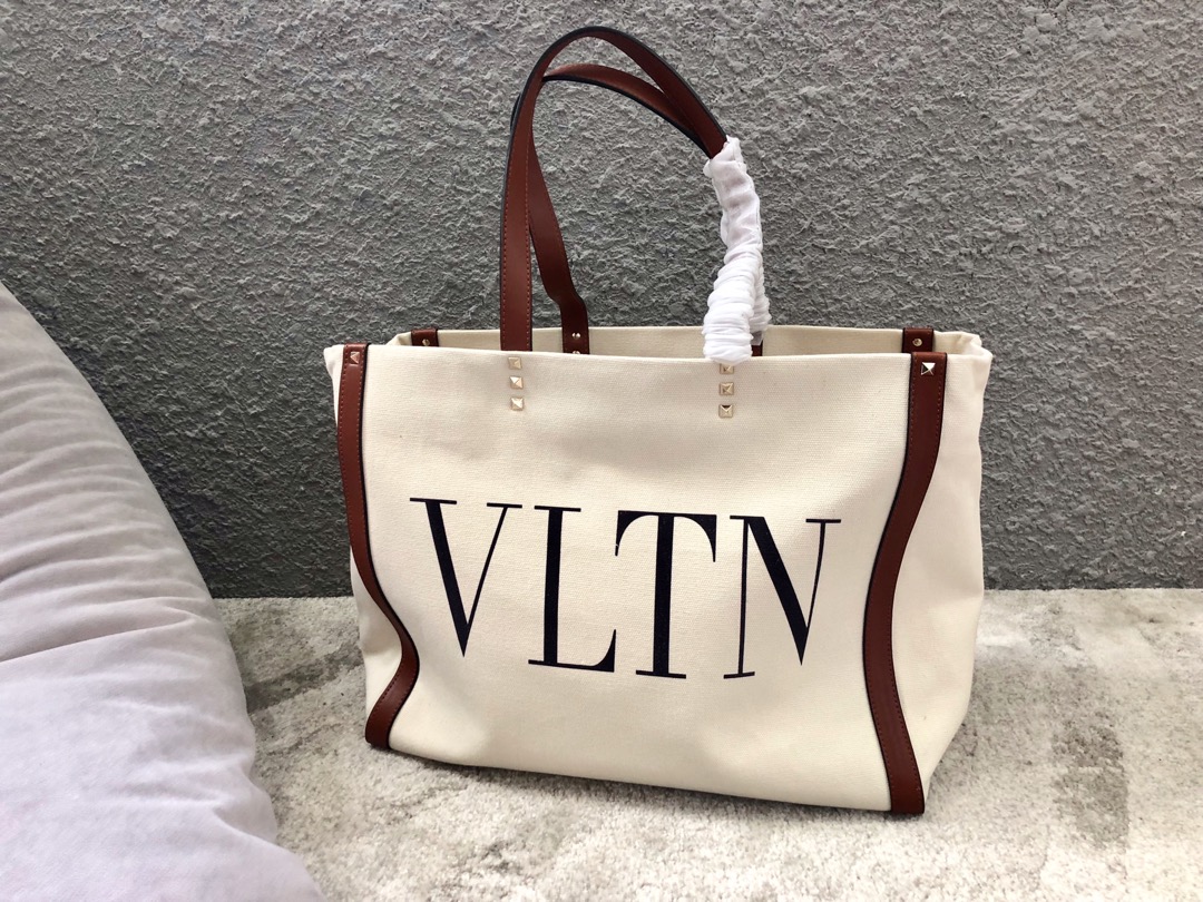 型号0978️Valentino华伦天奴帆布款购物袋轻捷方便携带彩印VLTN品牌大logo精细工艺及双面