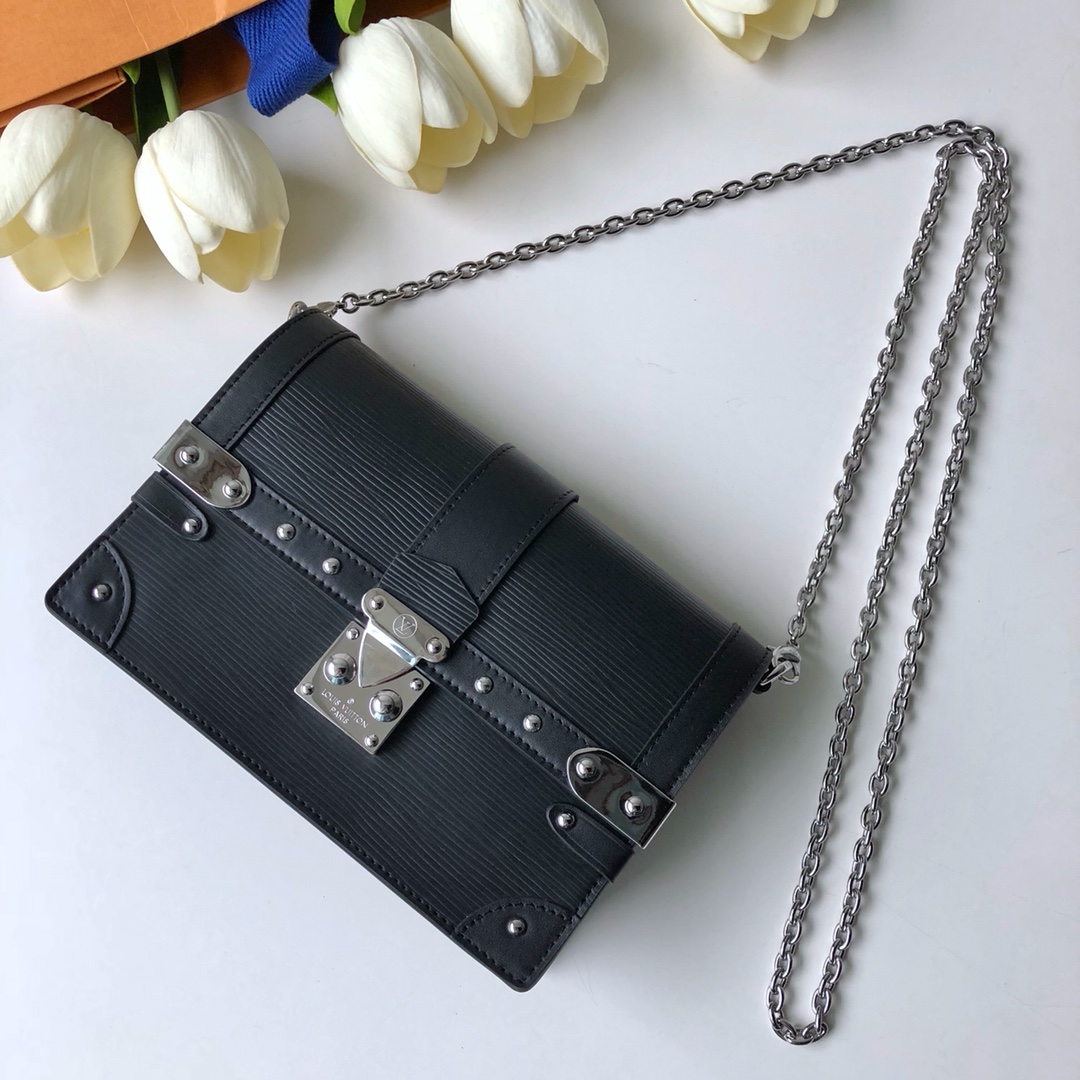 Louis Vuitton Wallet Black All Steel Epi Chains M67507