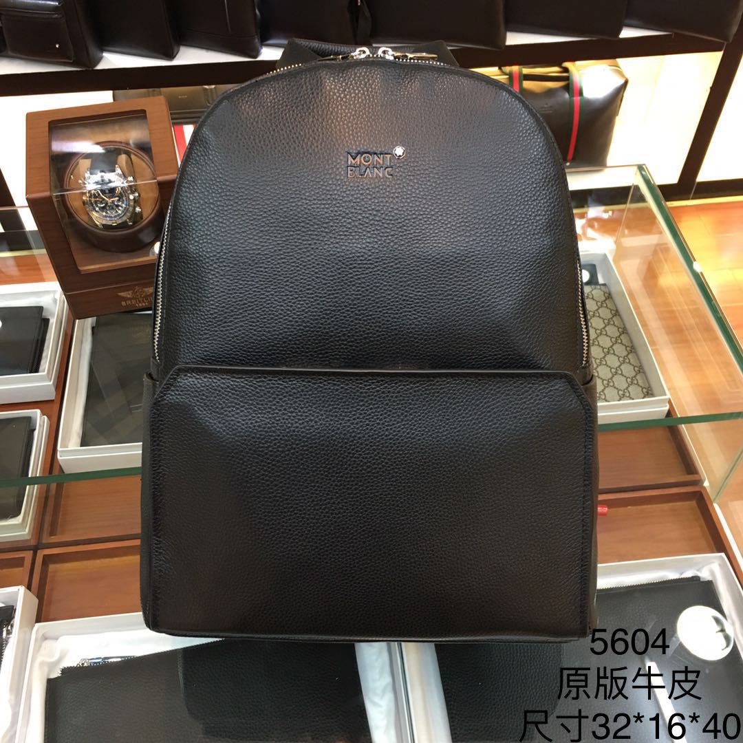 Réplique bon marché de luxe
 MontBlanc sacs Sac À Dos Noir Cuir veau vache