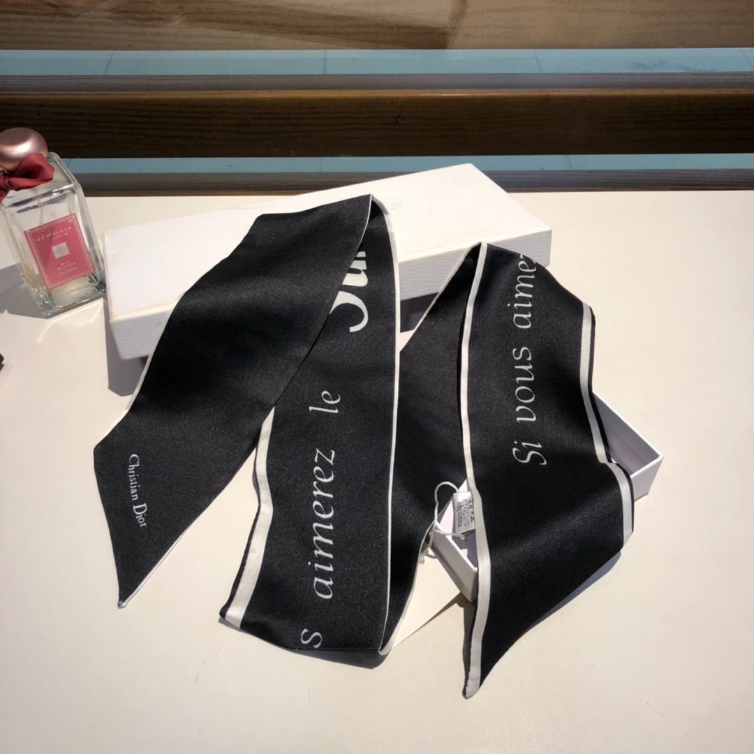 批55 D家字母 双层真丝束发带【女神必入！超多用途：领巾、发带、腰带、飘带、包包配饰、手腕带.....等等等等，超好驾驭  夏季配衣服 冬季配包包..【150%真丝斜纹绸】