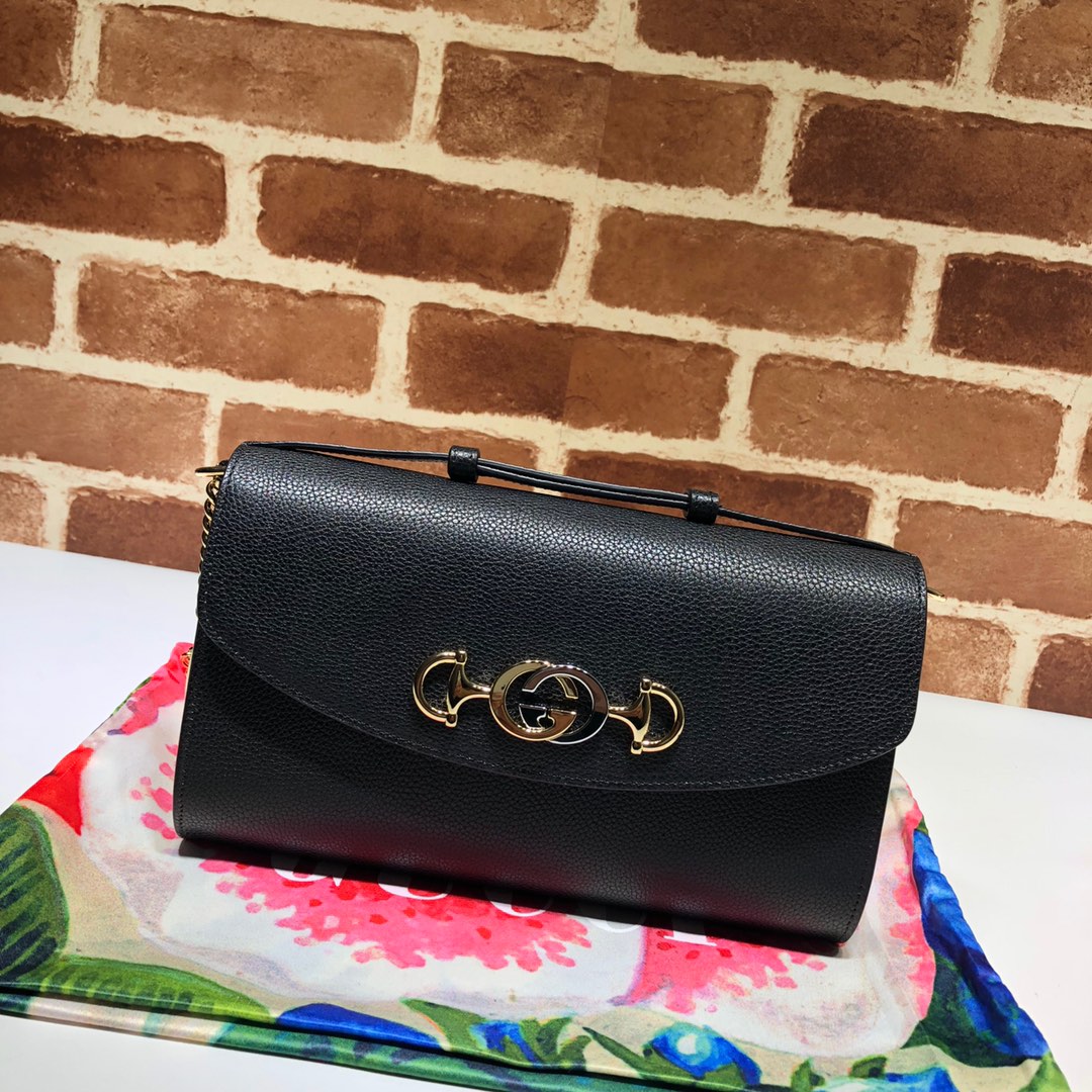 GUCCI古驰马衔扣1955系列荔枝纹单肩斜挎包572375